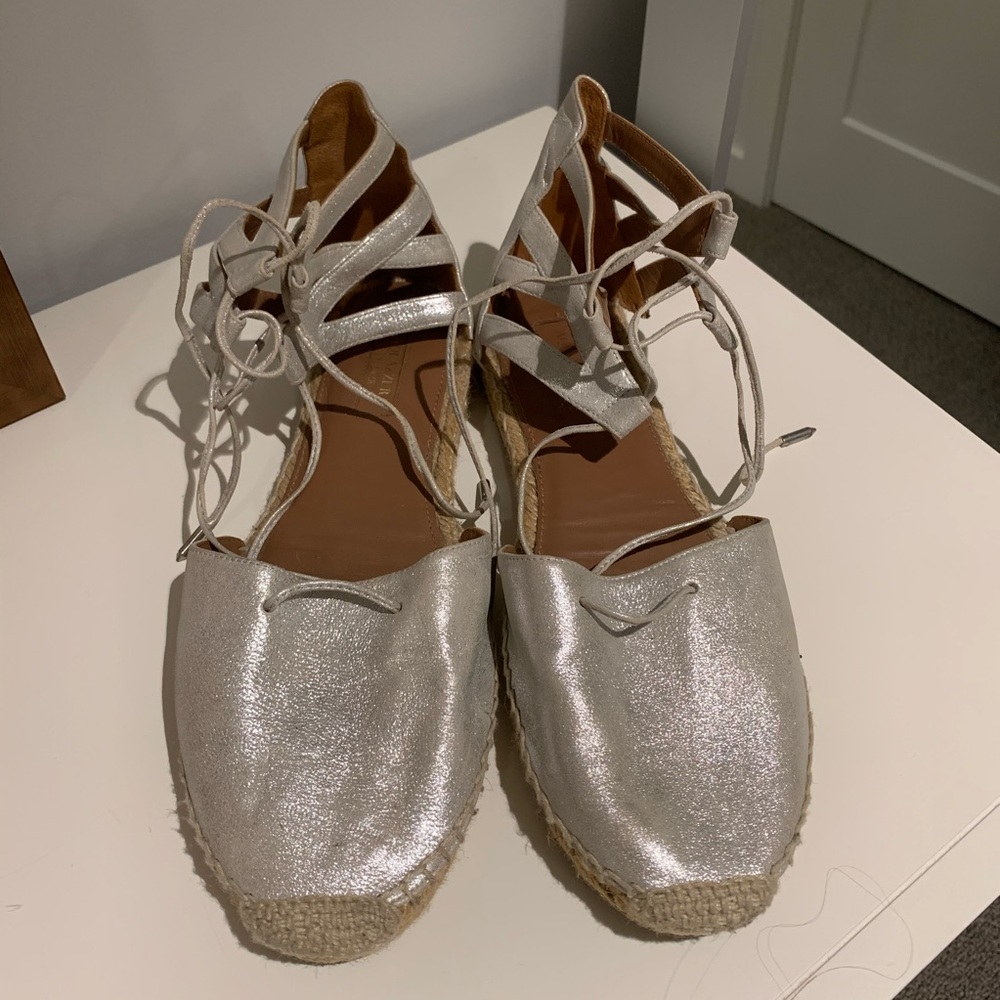 Metallic Aquazzura espadrille sandals